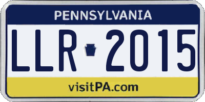 PA license plate LLR2015