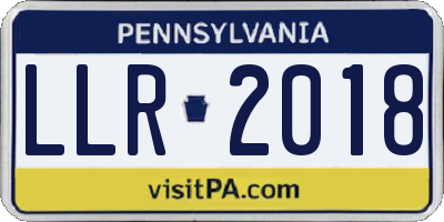 PA license plate LLR2018