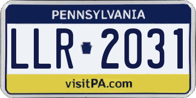 PA license plate LLR2031