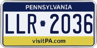 PA license plate LLR2036
