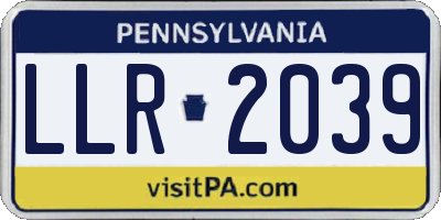PA license plate LLR2039