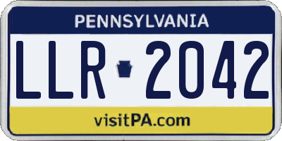 PA license plate LLR2042