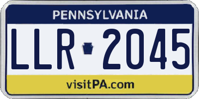 PA license plate LLR2045