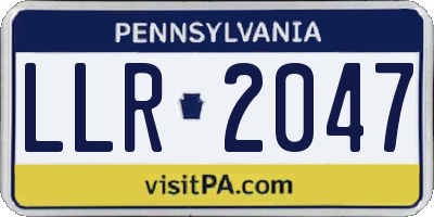 PA license plate LLR2047