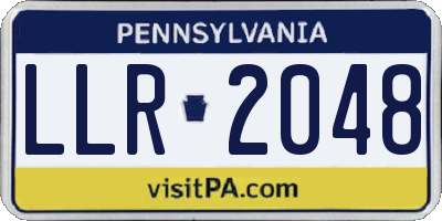 PA license plate LLR2048