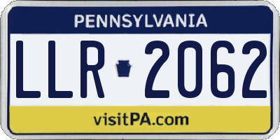 PA license plate LLR2062