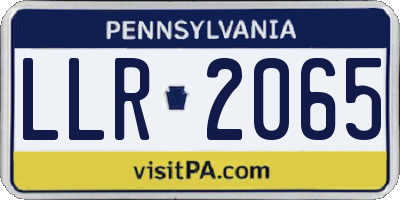 PA license plate LLR2065