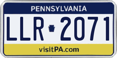 PA license plate LLR2071