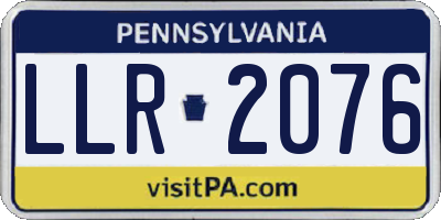 PA license plate LLR2076
