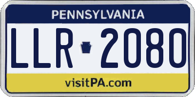 PA license plate LLR2080