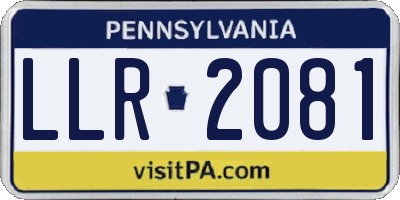 PA license plate LLR2081