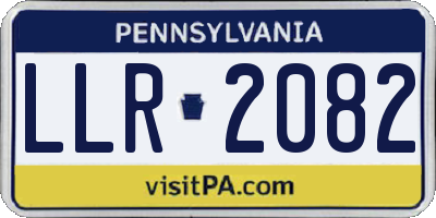 PA license plate LLR2082