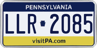 PA license plate LLR2085