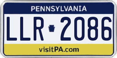 PA license plate LLR2086