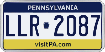 PA license plate LLR2087