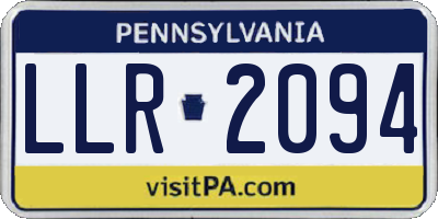 PA license plate LLR2094