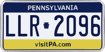 PA license plate LLR2096