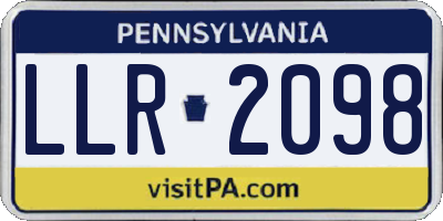 PA license plate LLR2098