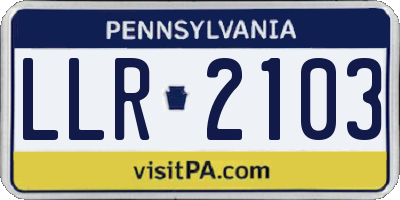 PA license plate LLR2103