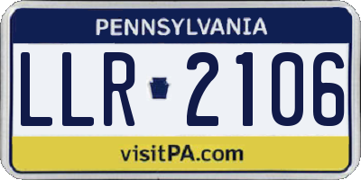 PA license plate LLR2106