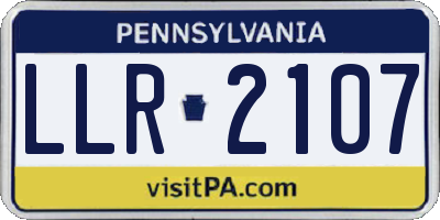 PA license plate LLR2107