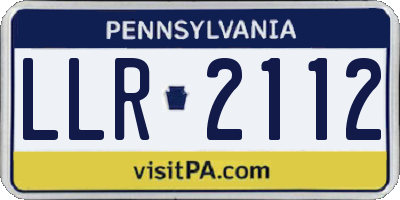 PA license plate LLR2112