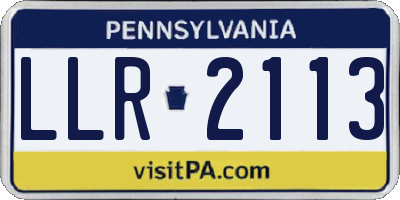 PA license plate LLR2113