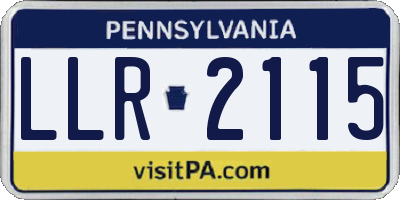 PA license plate LLR2115