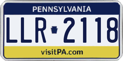 PA license plate LLR2118