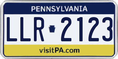 PA license plate LLR2123
