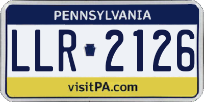 PA license plate LLR2126