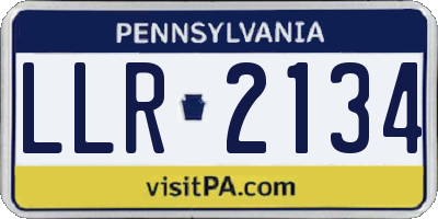 PA license plate LLR2134