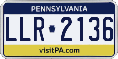 PA license plate LLR2136