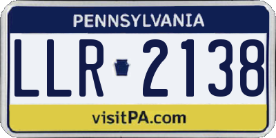 PA license plate LLR2138
