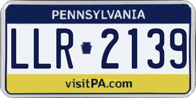 PA license plate LLR2139