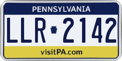 PA license plate LLR2142