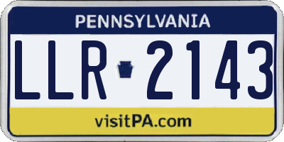PA license plate LLR2143