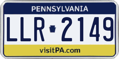 PA license plate LLR2149
