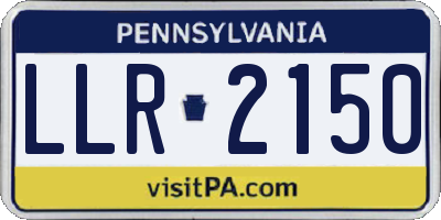 PA license plate LLR2150