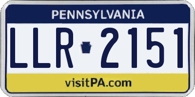 PA license plate LLR2151