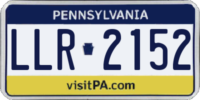 PA license plate LLR2152