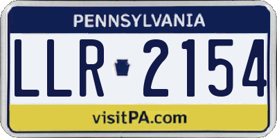 PA license plate LLR2154