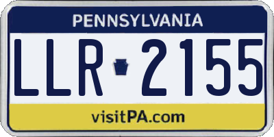 PA license plate LLR2155