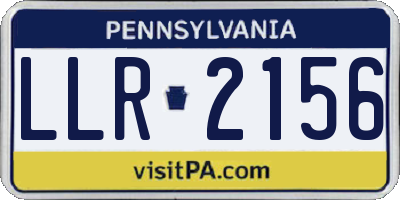 PA license plate LLR2156
