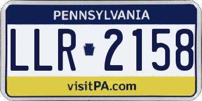 PA license plate LLR2158