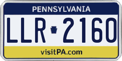 PA license plate LLR2160