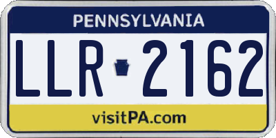 PA license plate LLR2162