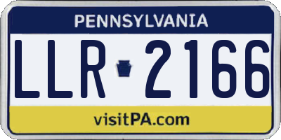 PA license plate LLR2166