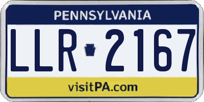 PA license plate LLR2167