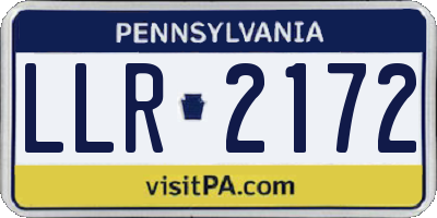 PA license plate LLR2172